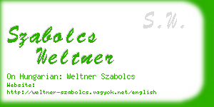 szabolcs weltner business card